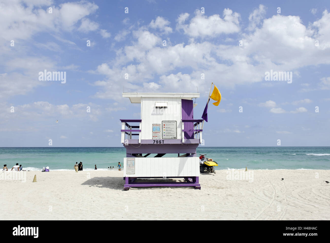 Beach watch-tower '79piece', Lifeguard Tower, Miami South Beach, Florida, USA, Stock Photo