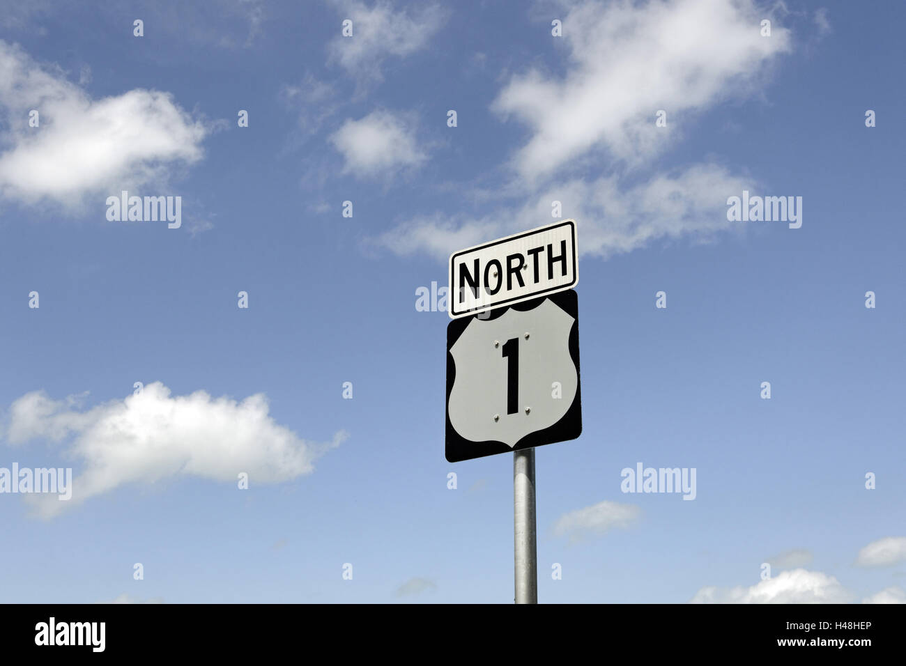 Florida Scenic highway, sign, North 1, Key Largo, Florida Keys, Florida, USA, Stock Photo