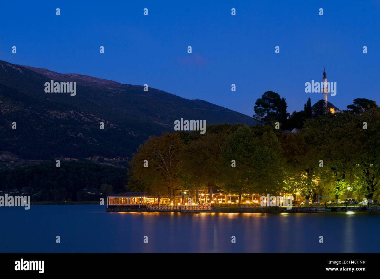 Partial view of the town of Ioannina, in Epirus region, Greece. Stock Photo