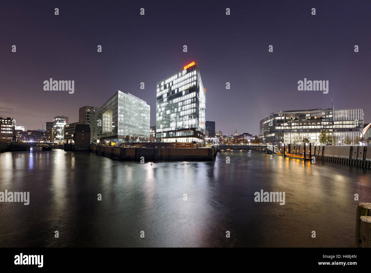 Reflector publishing house and Ericus office in the Ericusspitze in the harbour city of Hamburg, Germany, Europe, Stock Photo