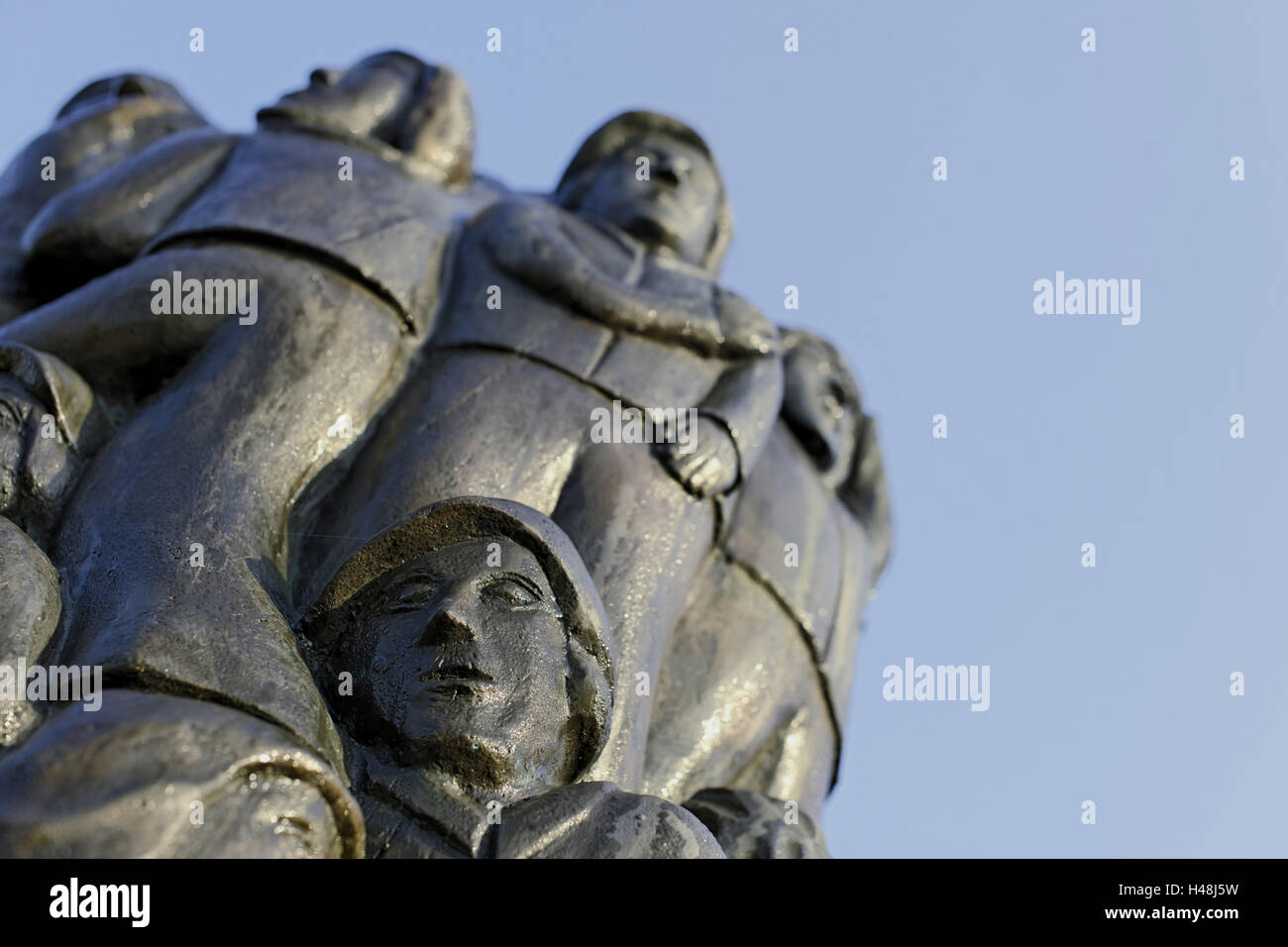 Monument in the mountain Elb with dewdrop, Altona, Hanseatic town Hamburg, Germany, Stock Photo