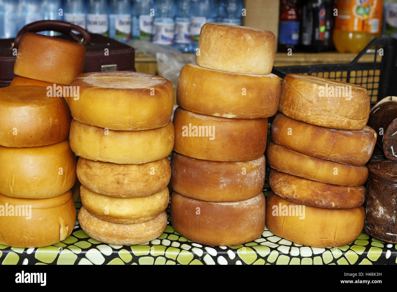 Cheese, loading, sales, Romania, Stock Photo
