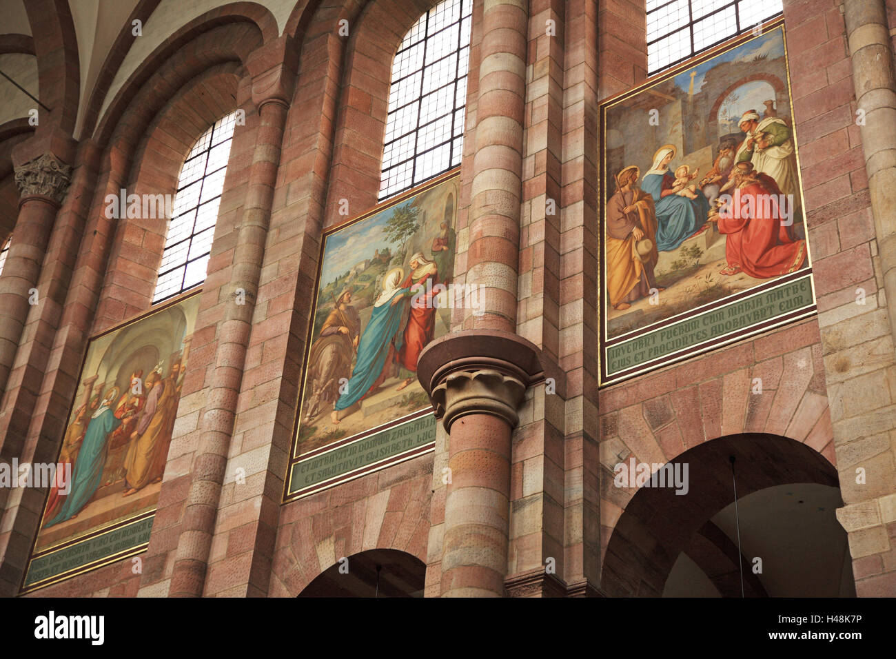 Germany, Rhineland-Palatinate, Speyer, cathedral, interior view, UNESCO world heritage, Stock Photo