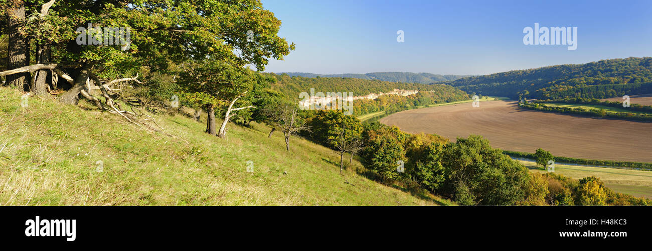 Germany, Saxony-Anhalt, Unstruttal, Unstrut Valley, landscape, panorama, Stock Photo