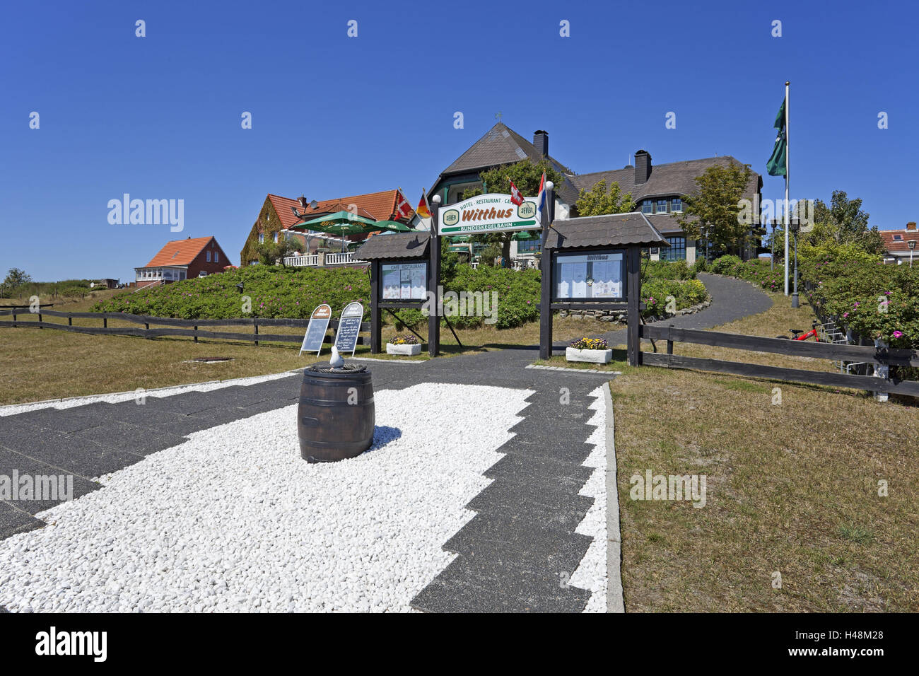 Local view, restaurant 'Witthus',Baltrum (island), Stock Photo