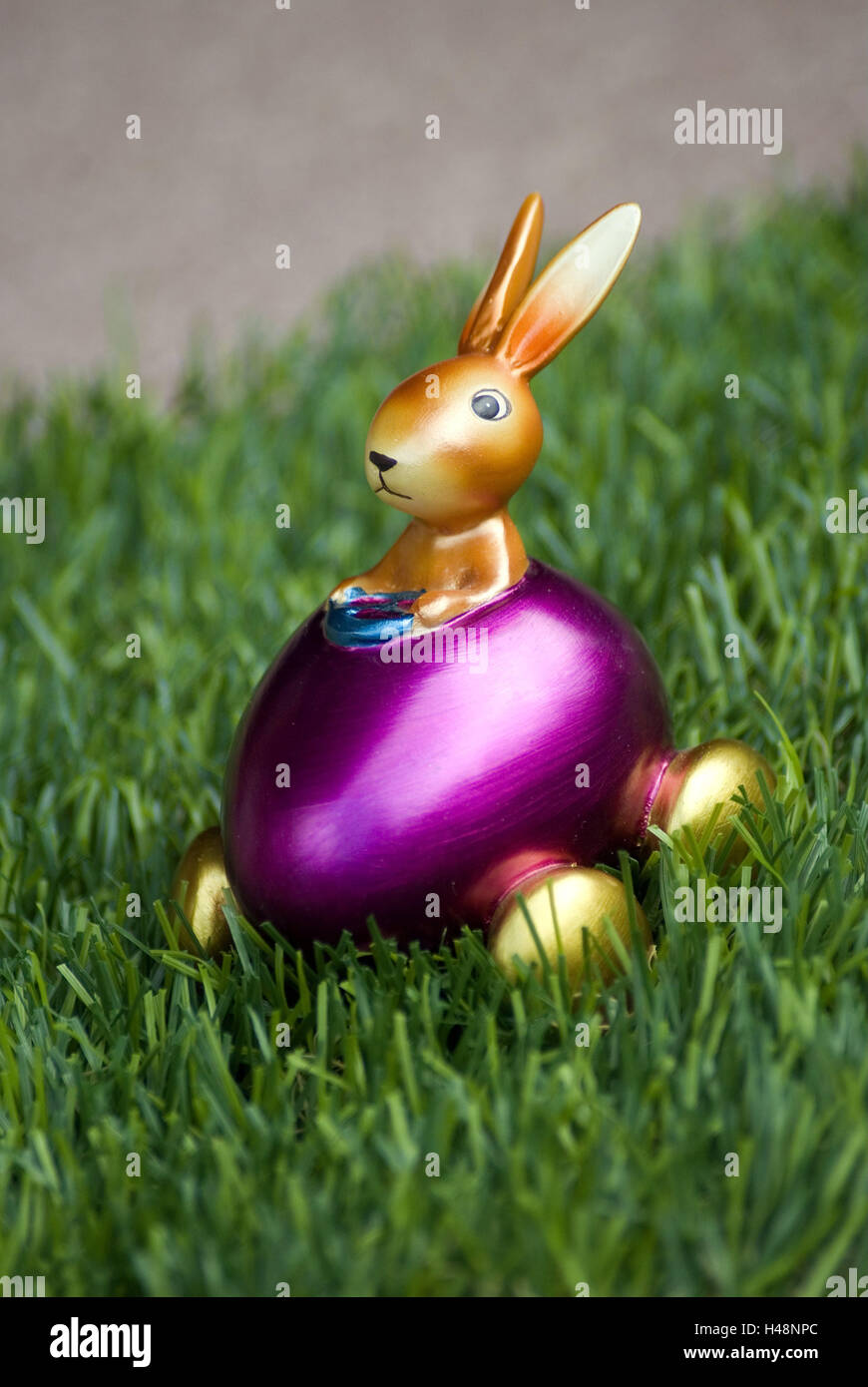 Osterdeko, Easter bunny, egg, decoration, kitsch, Easter, hare, mauve, pink, go, Easter egg, grass, Easter feast, decorate, character, toys, decoration, Stock Photo