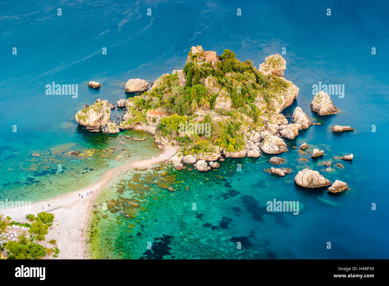 Beautiful landscape of Taormina, Italy. Stock Photo