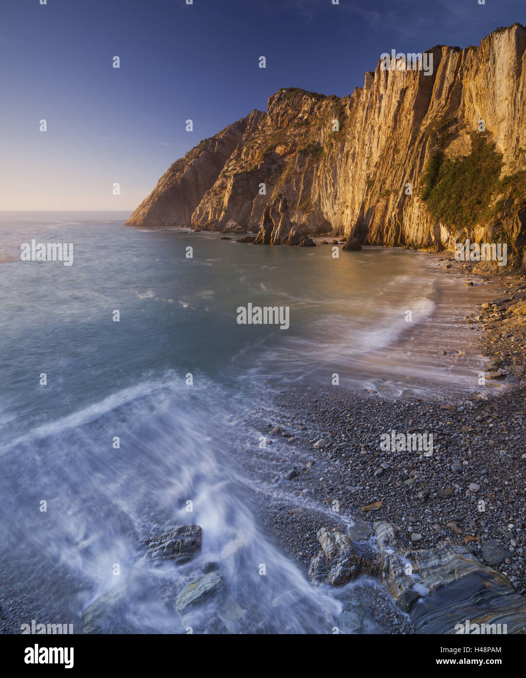 Swell at the Playa del Silencio, Costa Verde, Asturias, Spain, Stock Photo