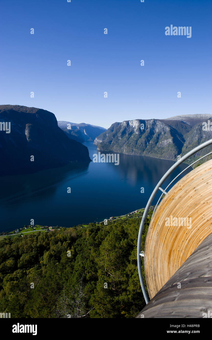 Scandinavia, Norway, lookout Stegastein, Aurlandsfjord, Stock Photo
