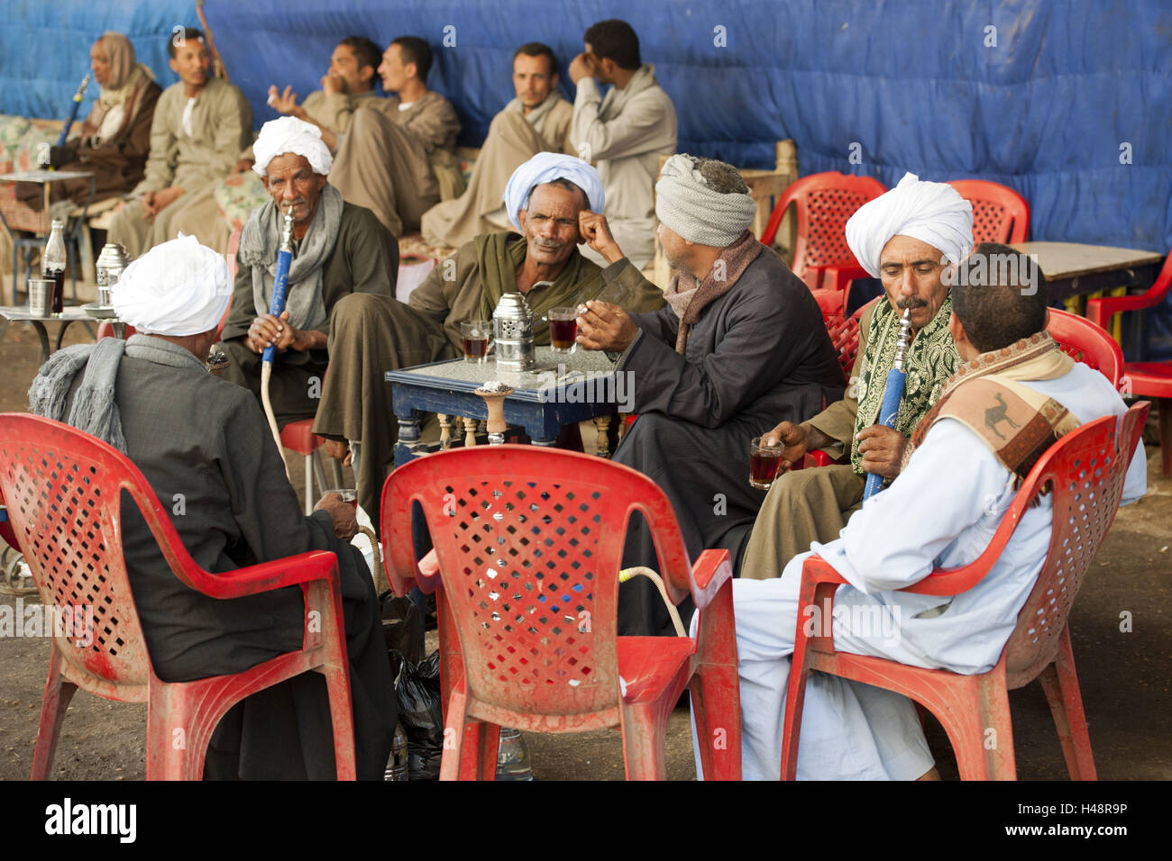 Egypt, Luxor, cafe in the Souk, Stock Photo