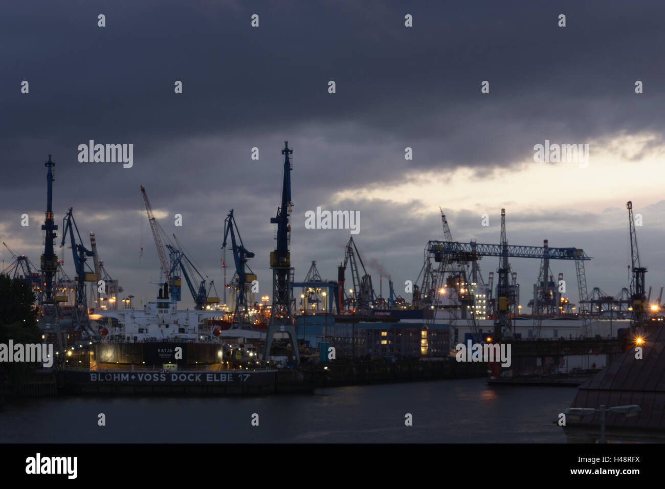 Hamburg, harbour, Blohm and Voss Dock Stock Photo Alamy