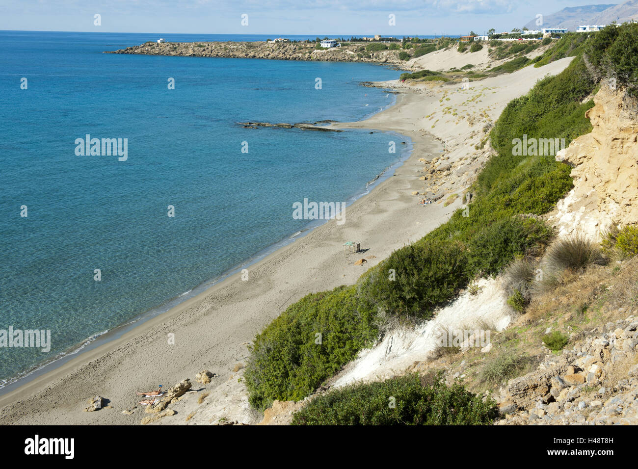 Greece, Crete, dune beach Orthi Ammos, with Frangokastello Stock Photo
