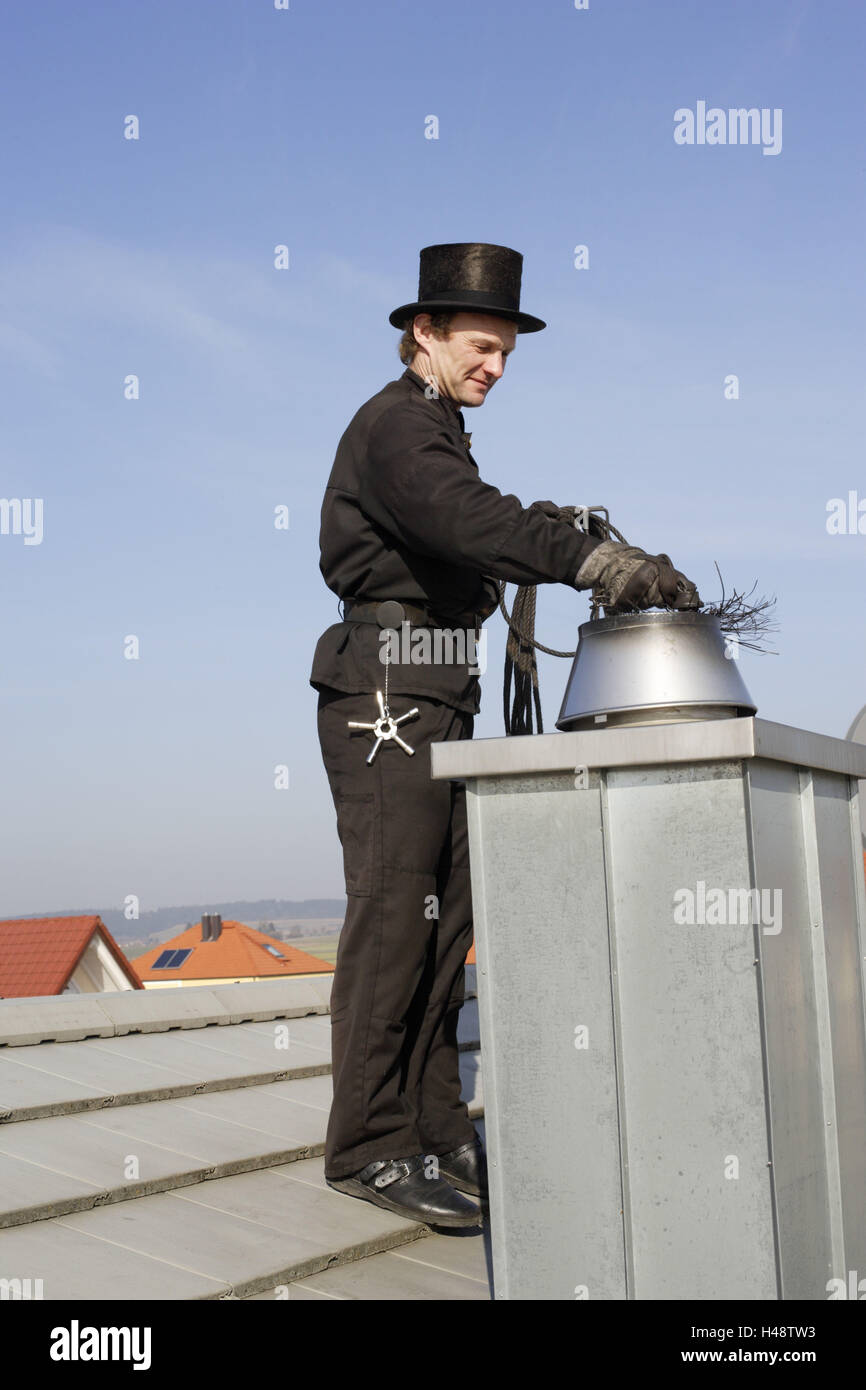 Chimney sweep with broom hires stock photography and images Alamy