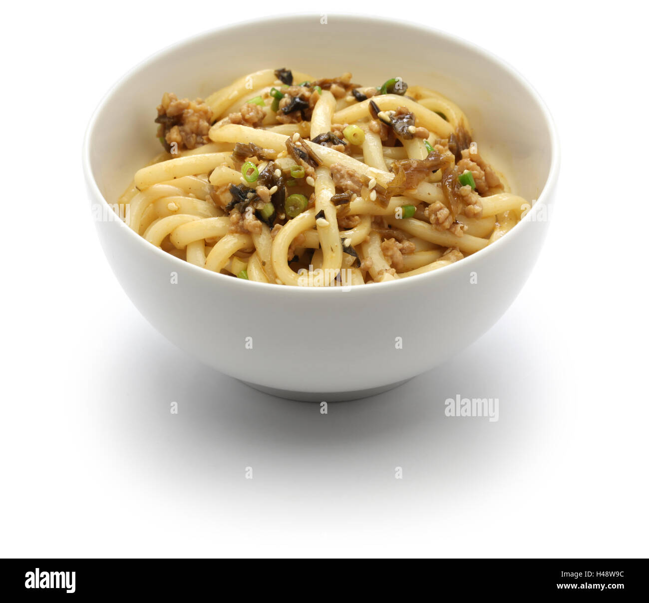 dan dan noodles, chinese sichuan cuisine, after mixed Stock Photo