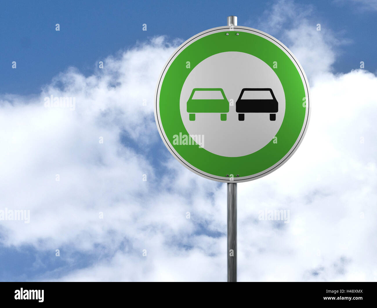 Road sign, environmentally friendly car technology, road sign, green, environmentally friendly, car, computer graphics, sky, clouds, environment, ecologically, progress, icon, symbolically, conception, car technology, Stock Photo