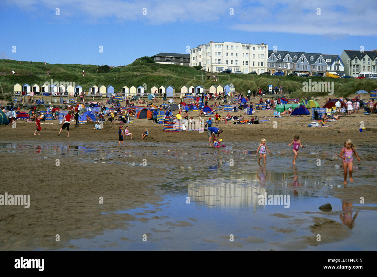 Great Britain Cornwall Booth Beach Children Beach People