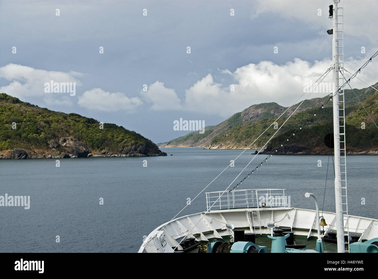 Vietnam, Con Son Islands, ship, detail, bug, sea, island world Stock ...