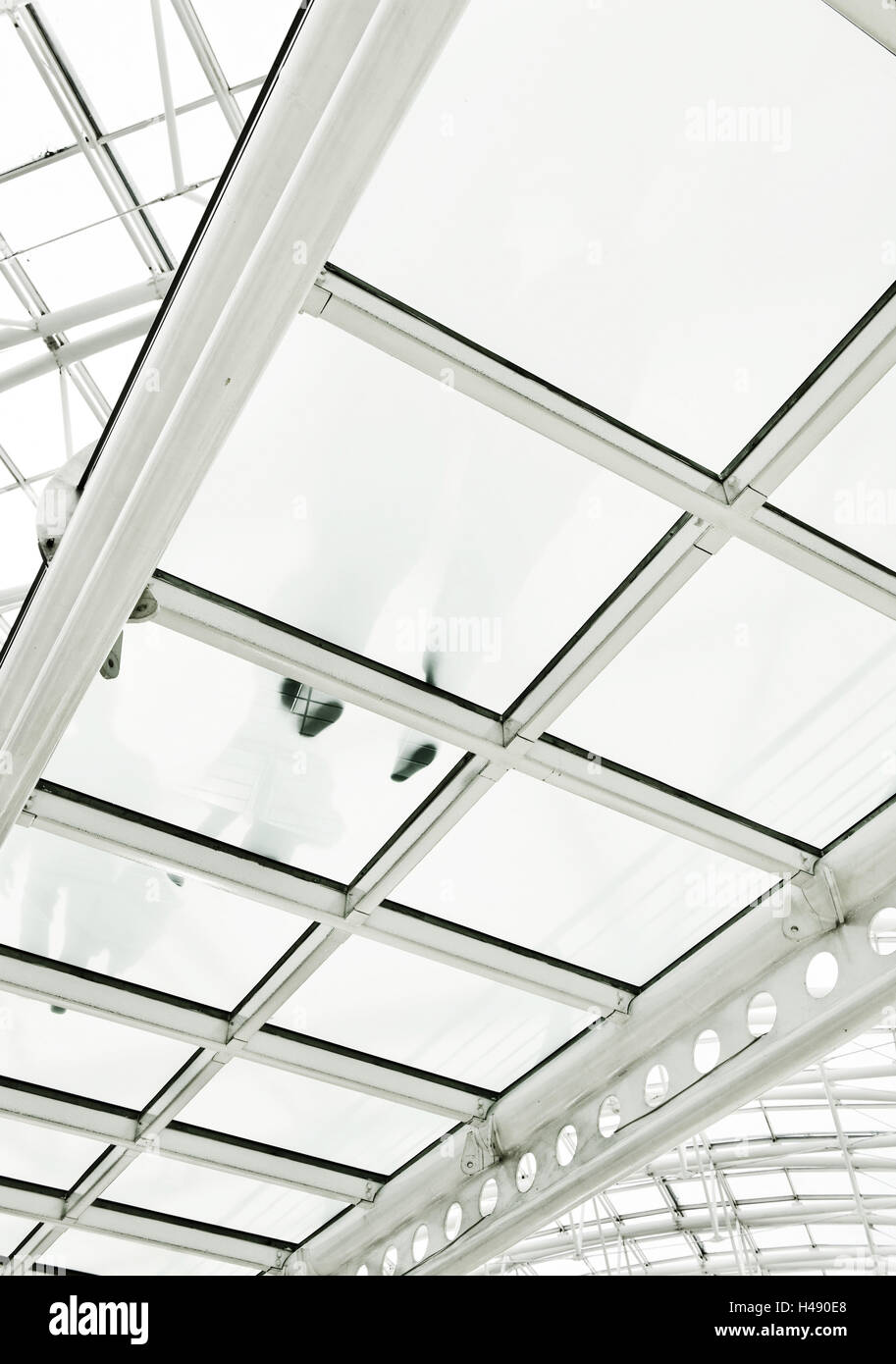 Glass roof, shopping centre 'Centro Comercial Vasco da Gama' in the Parque das Nacoes, site of the world exhibition Expo 98, Lisbon, Portugal, Stock Photo