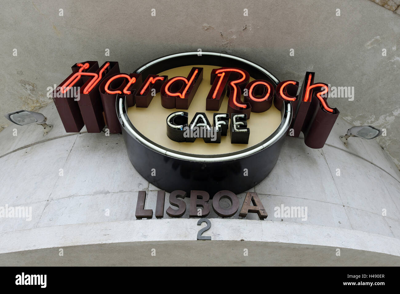 Hard Rock Cafe Lisboa, Avenida da Liberdade, district Sao Jose, Lisbon, Portugal, Stock Photo