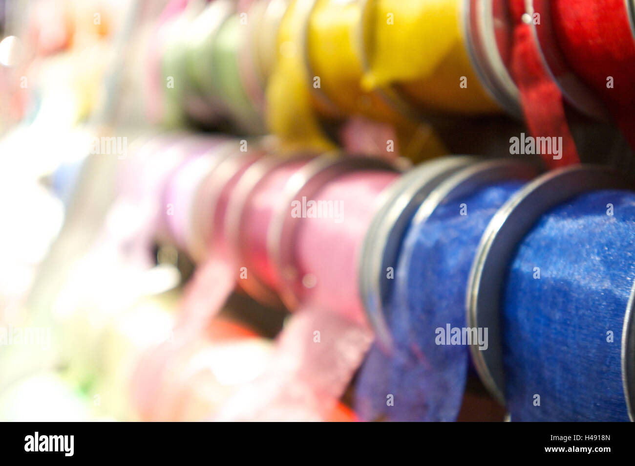 Ribbons and bows on spools, Stock Photo