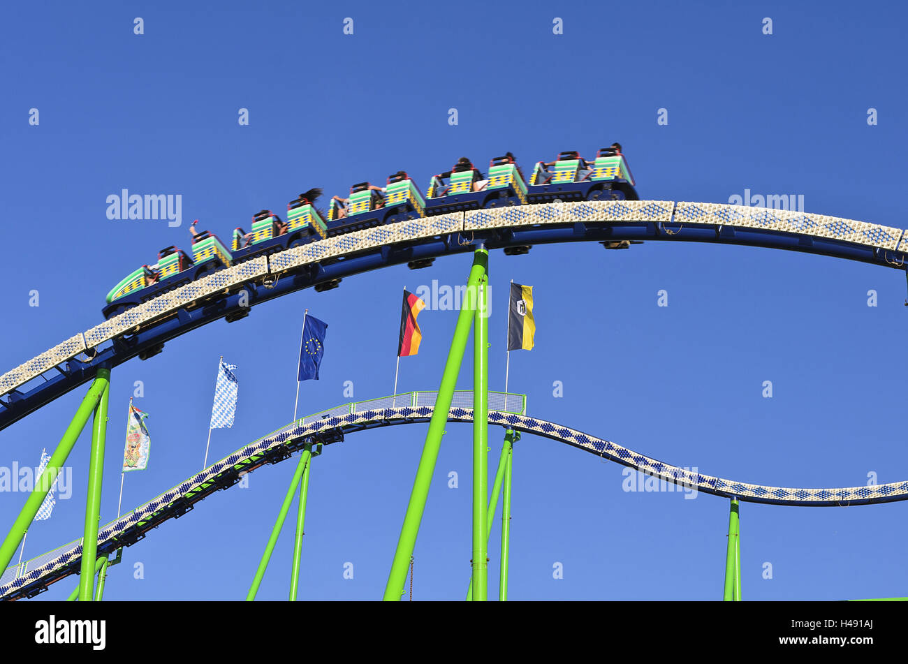 Germany, Bavaria, Munich, Theresienwiese, October feast, roller coaster ...