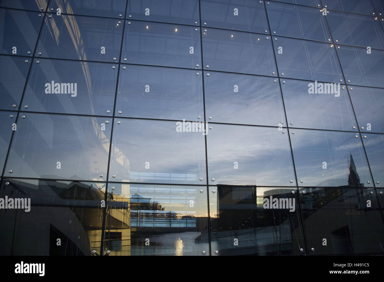 Denmark, Copenhagen, state library ' Black Diamond ', glass facade, detail  Stock Photo - Alamy