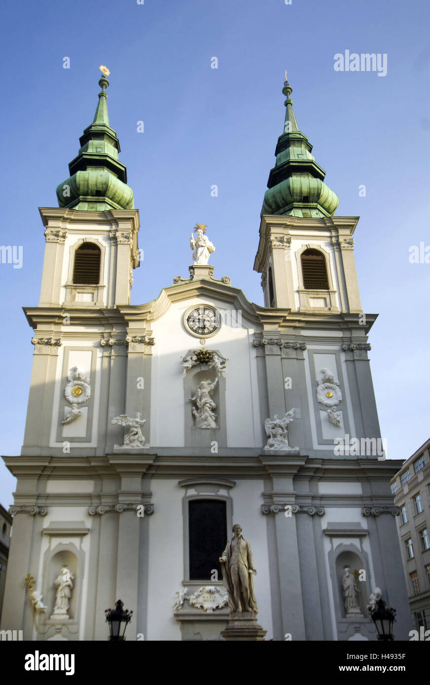 Austria, Vienna, Mariahilferstrasse, Mariahilferkirche, Stock Photo
