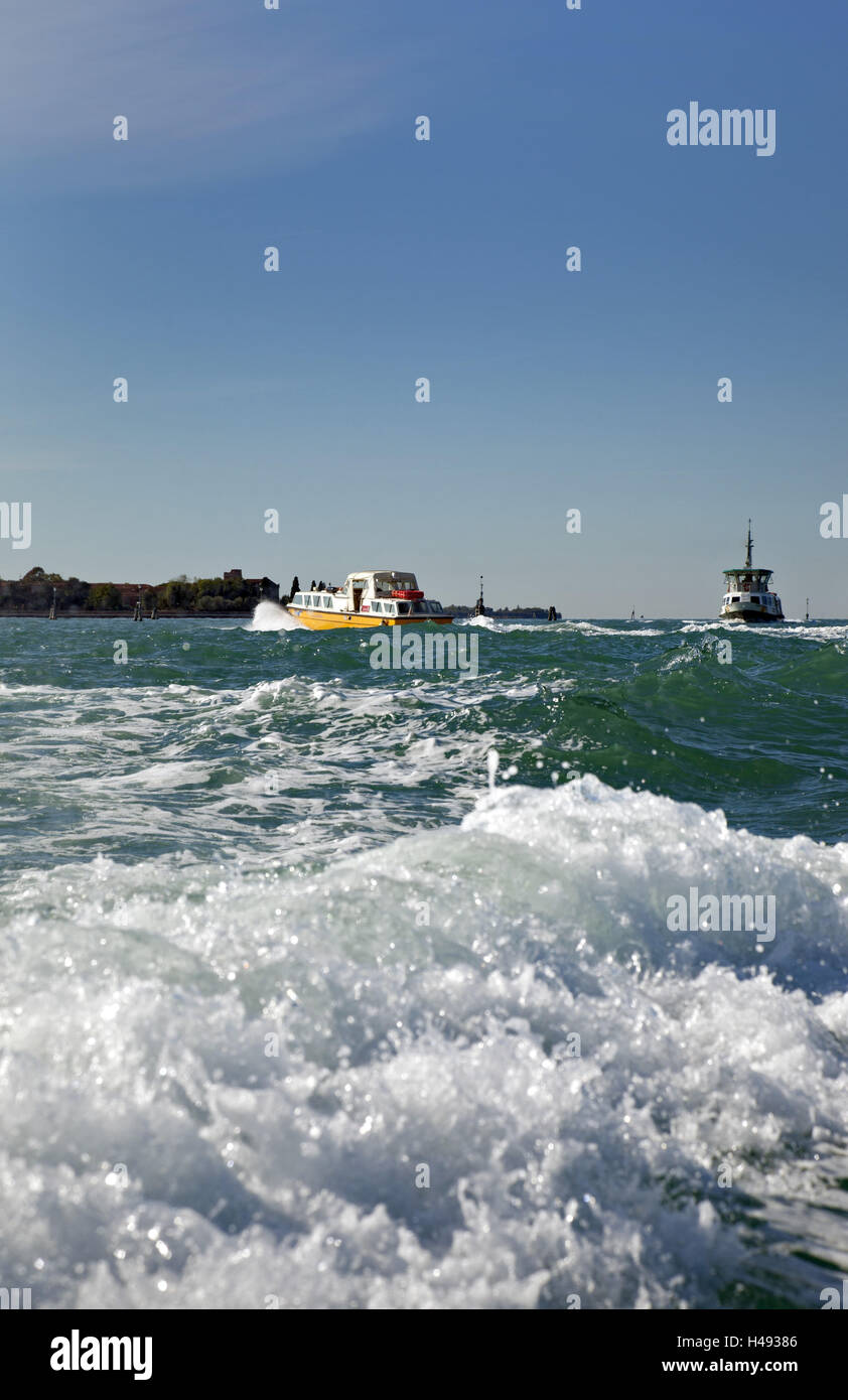 Venice, Vaporetti, channel, ships, water, Stock Photo