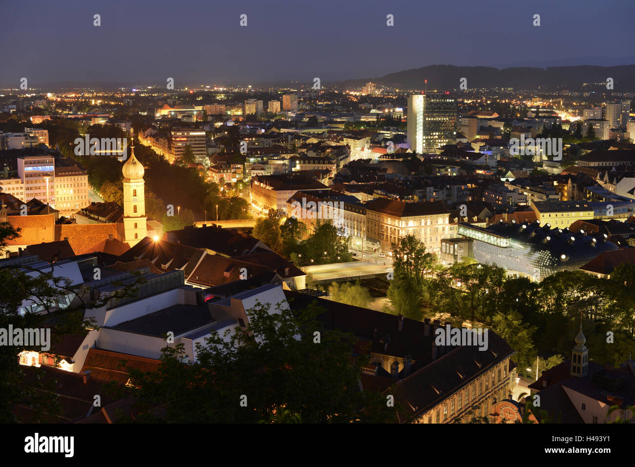 Urban landscape, Graz, Styria, Austria, Central Europe, Europe Stock ...