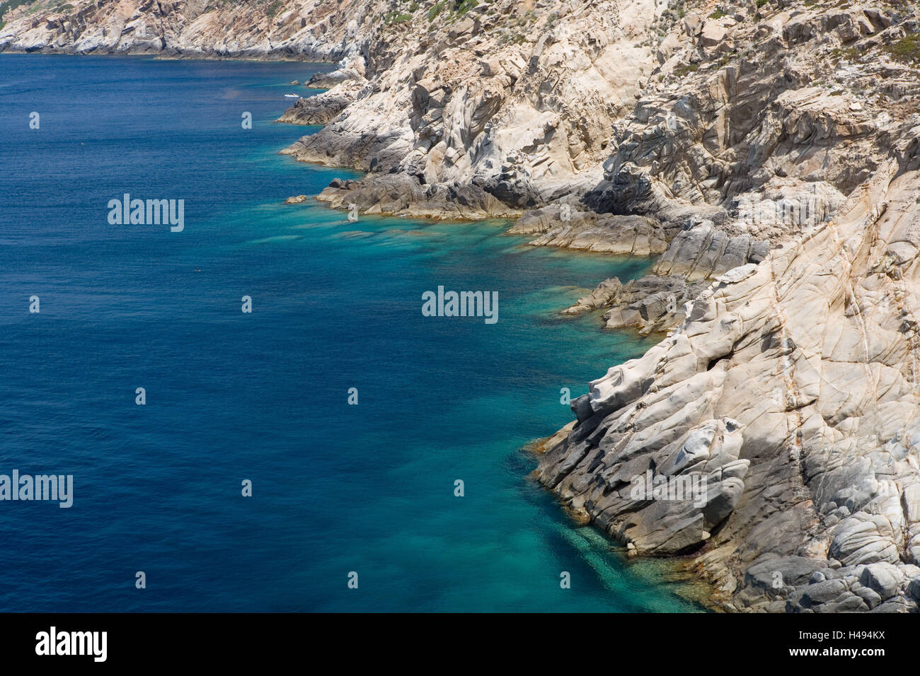 Italy, Tuscany, 'Isola del Giglio', coast, rock, sea, Stock Photo