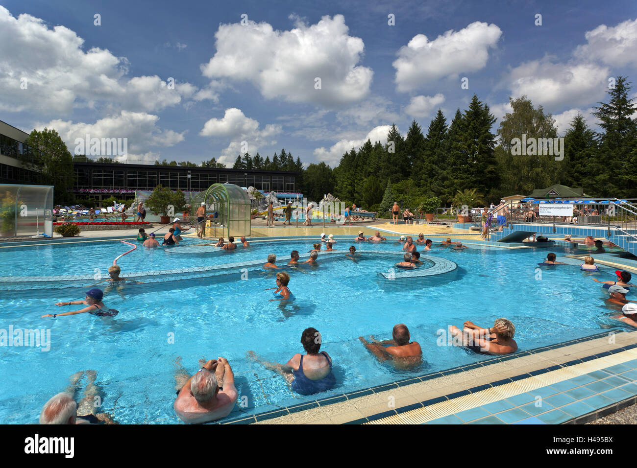 Germany, Lower Bavaria, Therme, swimming pool, visitor, Bad Füssing, Stock Photo