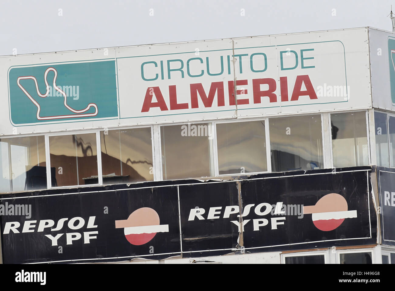 Almeria European 1000cc test, Racecontrol, race track Almeria, Spain, Stock Photo