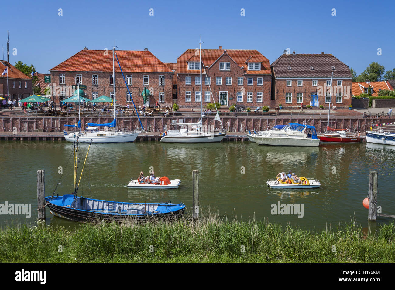 at the historical 'old harbour' from Hooksiel (village), Germany, Lower Saxony, Stock Photo