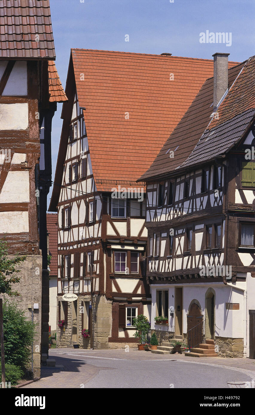 Germany, BadenWurttemberg, Eppingen, baker's house, in 1412, Kraichgau, lane, terrace, houses