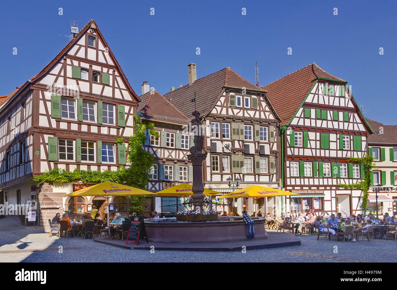Germany, Baden-Wurttemberg, Kraichgau, Bretten, marketplace, market well, Stock Photo