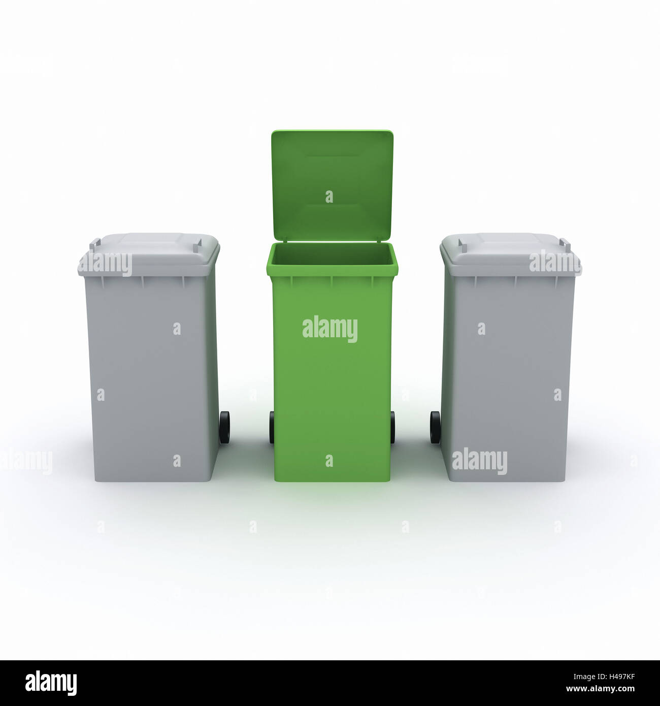 2-grey-garbage-tonnes-and-green-with-opened-lid-H497KF.jpg