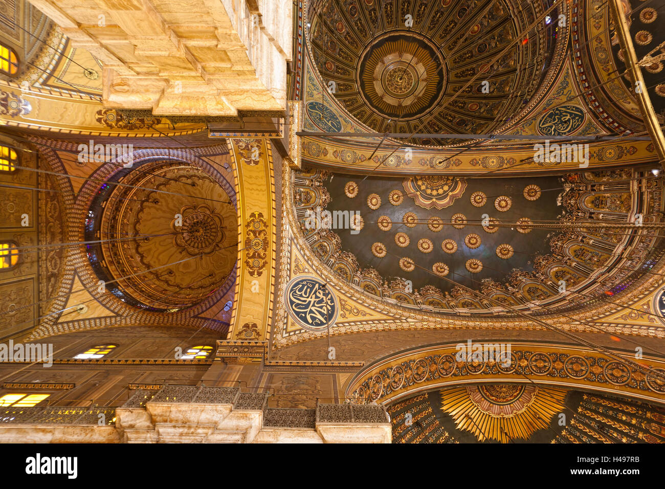 Egypt, Cairo, citadel, Mosque of Muhammad Ali, interior, vault, ornamental  art Stock Photo - Alamy