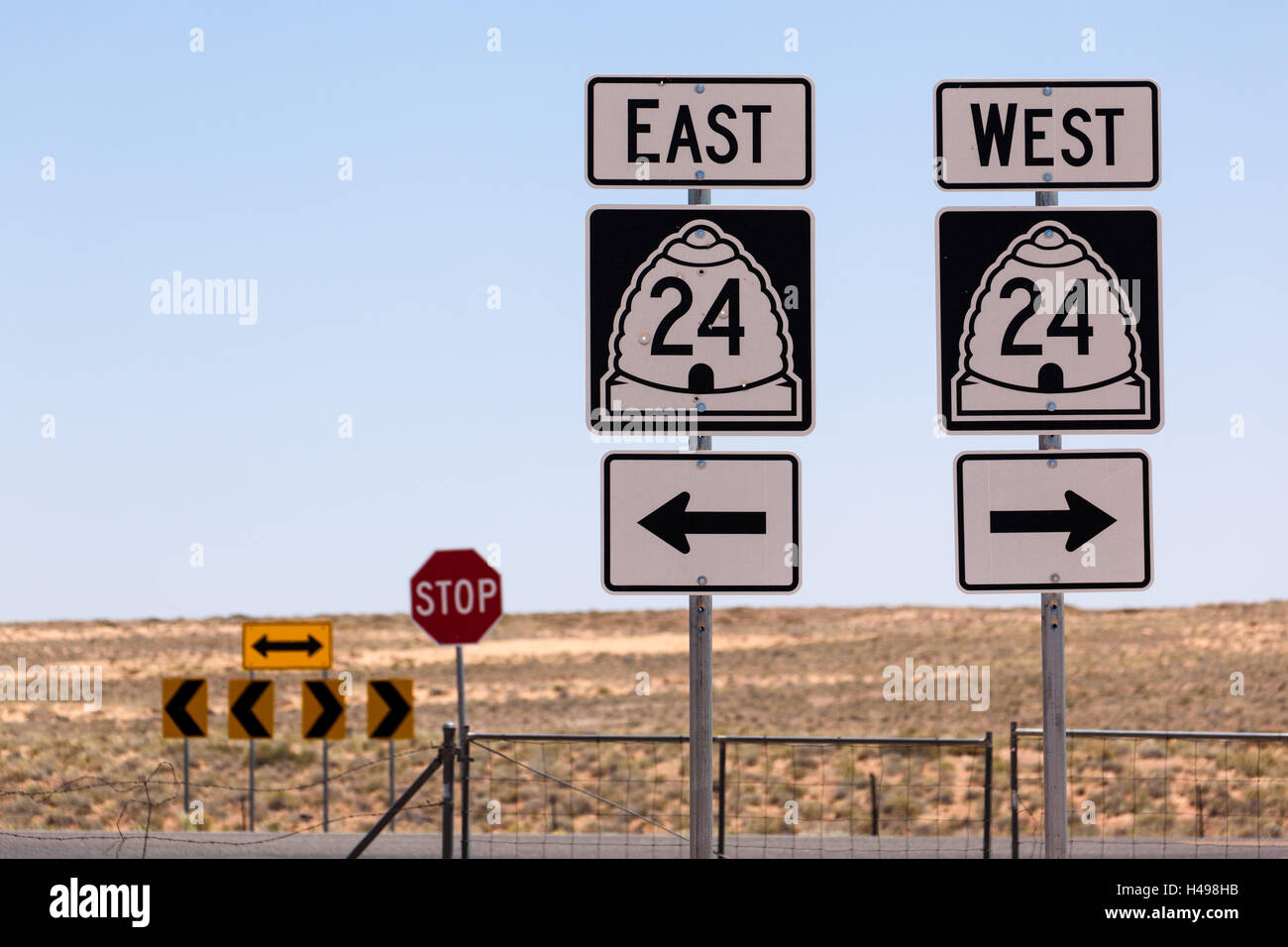 Highway Traffic Signs Arrow Stock Photos & Highway Traffic Signs Arrow