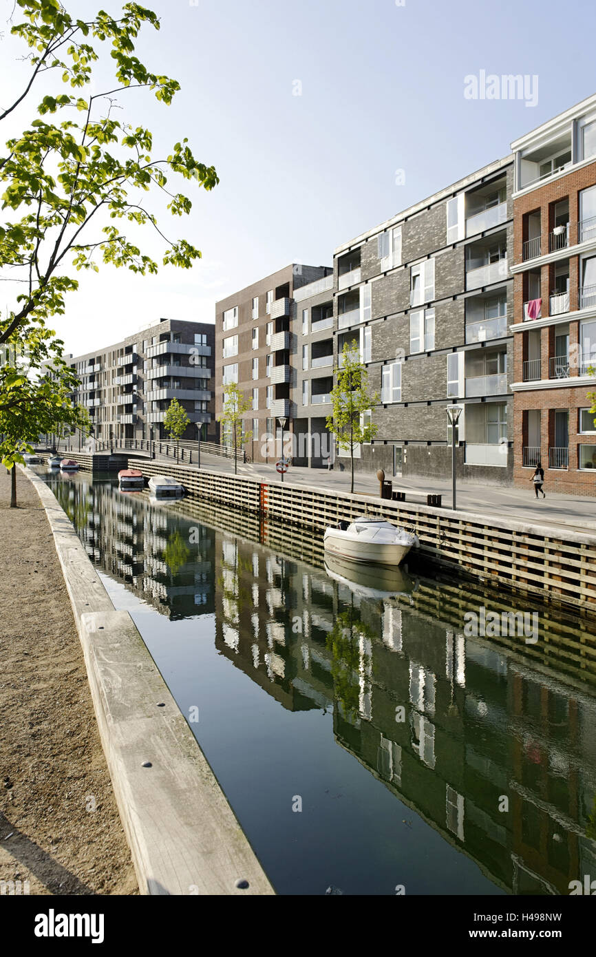 Modern architecture, apartments in Sluseholmen, Copenhagen, Denmark ...