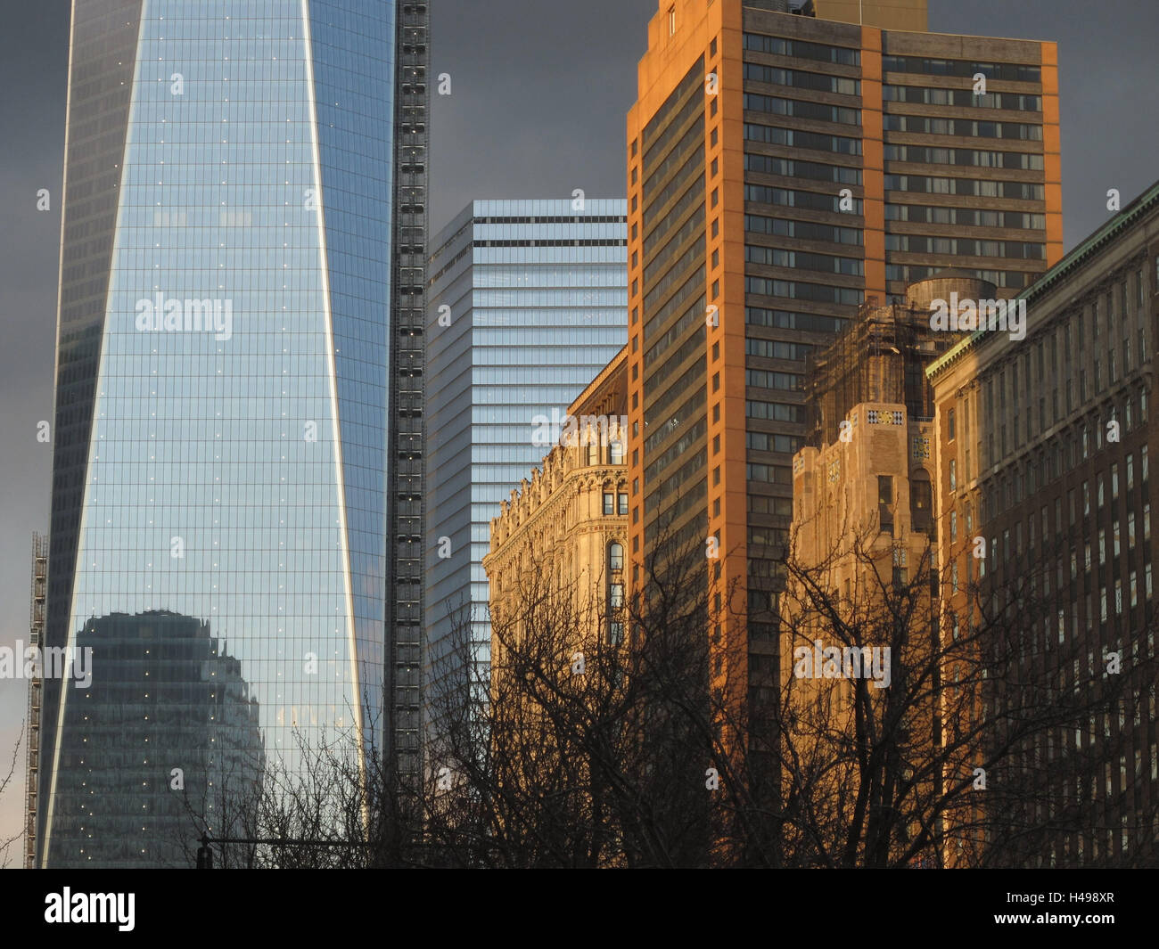 The USA, New York city. Freedom Building in the Ground Zero, architect Daniel Libeskind Stock Photo