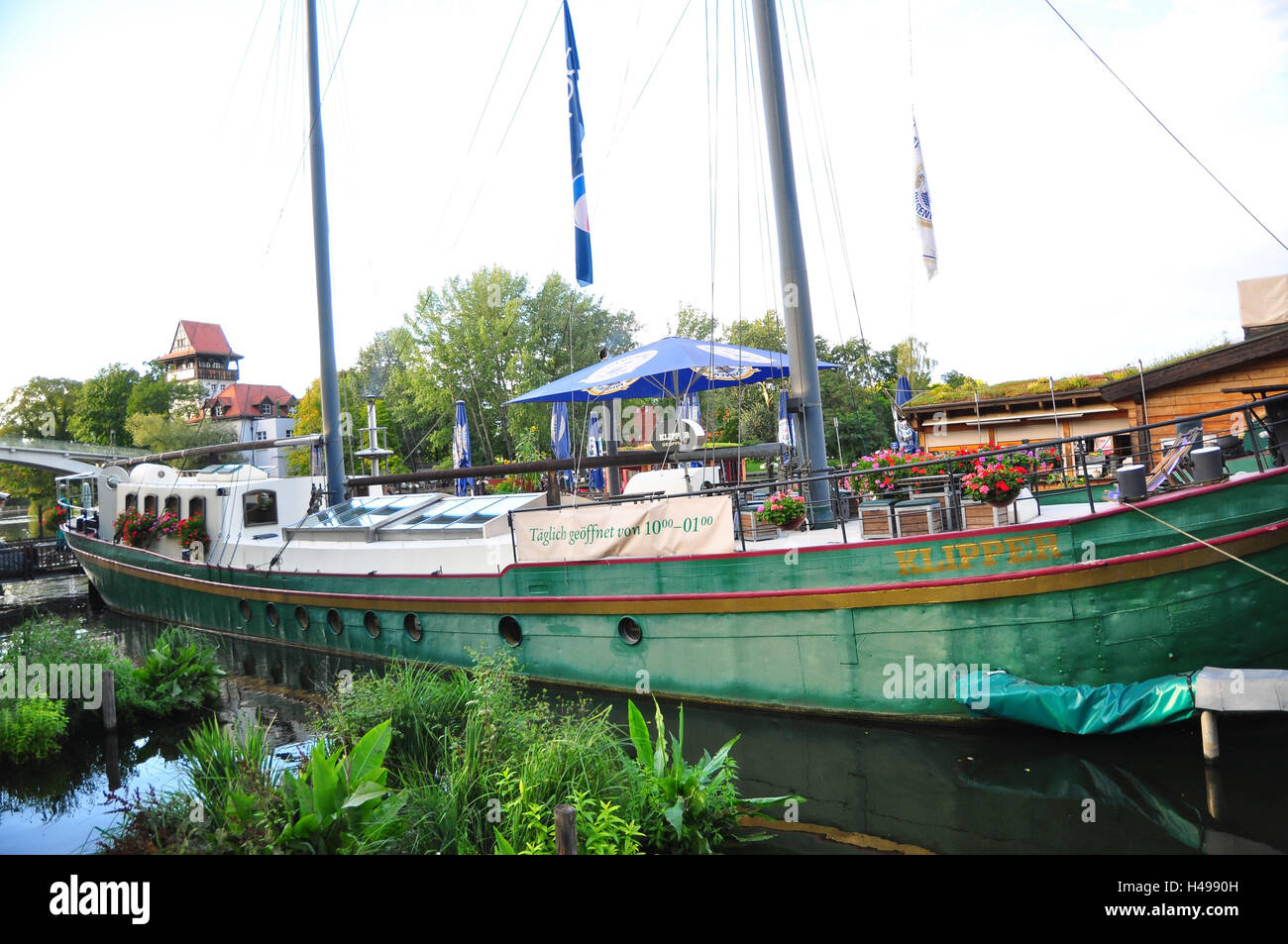 Germany, Berlin, Treptow, the Spree, ship restaurant, Stock Photo