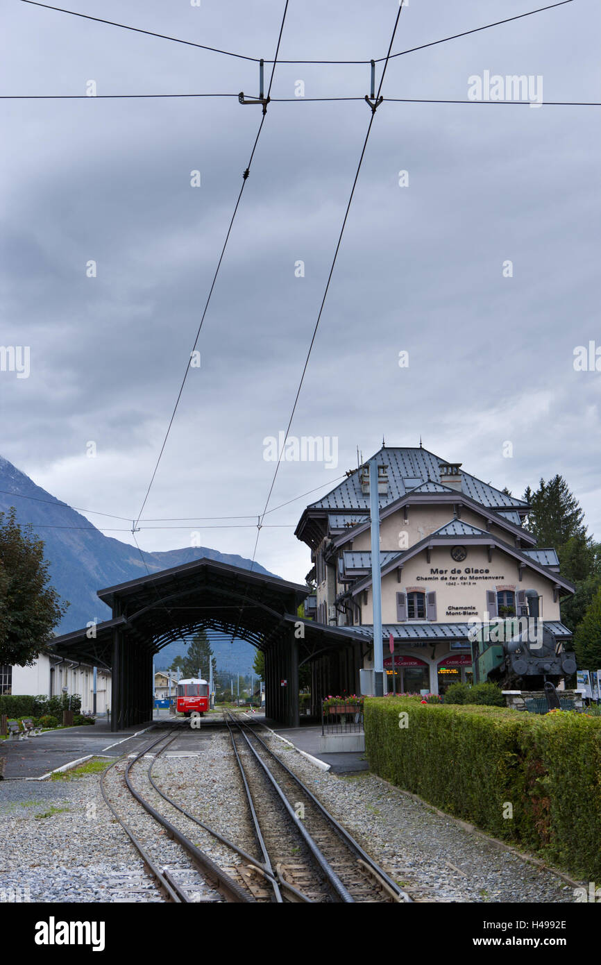 Sstation cog railway, Montvers, ChamonixMontBlanc Stock Photo Alamy