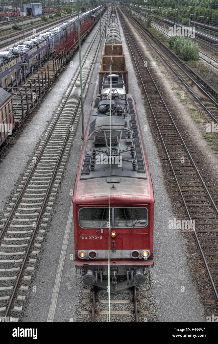 Freight train, tracks, Stock Photo