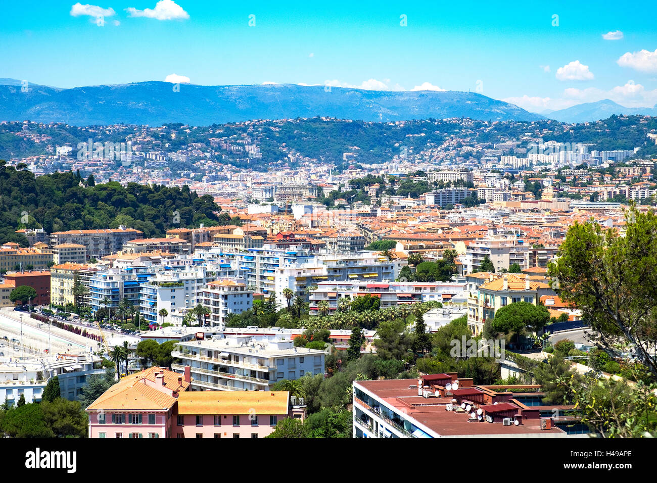 The city of Nice on the south east coast of France Stock Photo