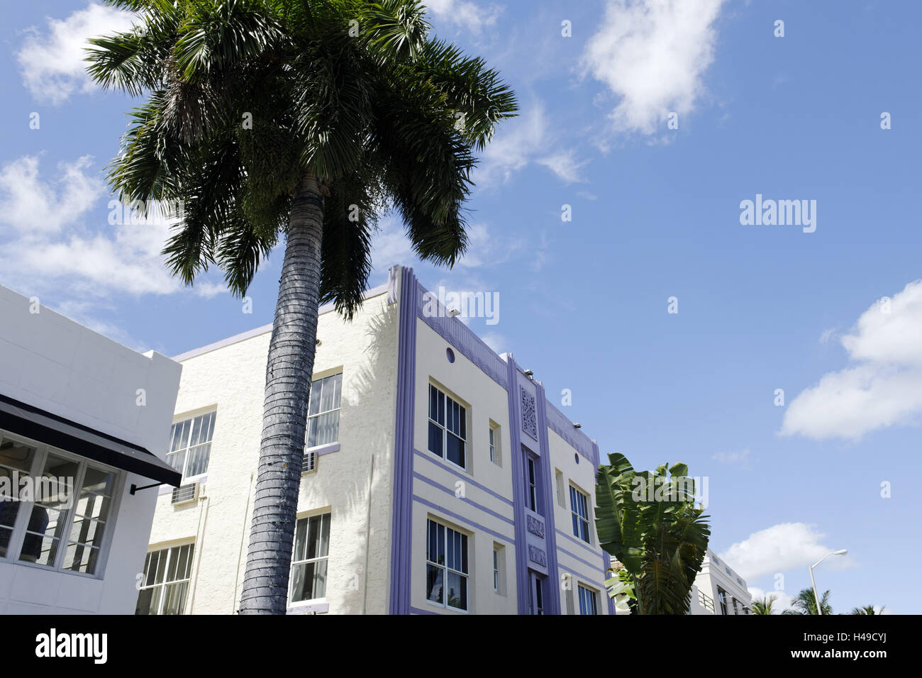 Art Deco houses, Miami South Beach, Art Deco District, Florida, USA, Stock Photo