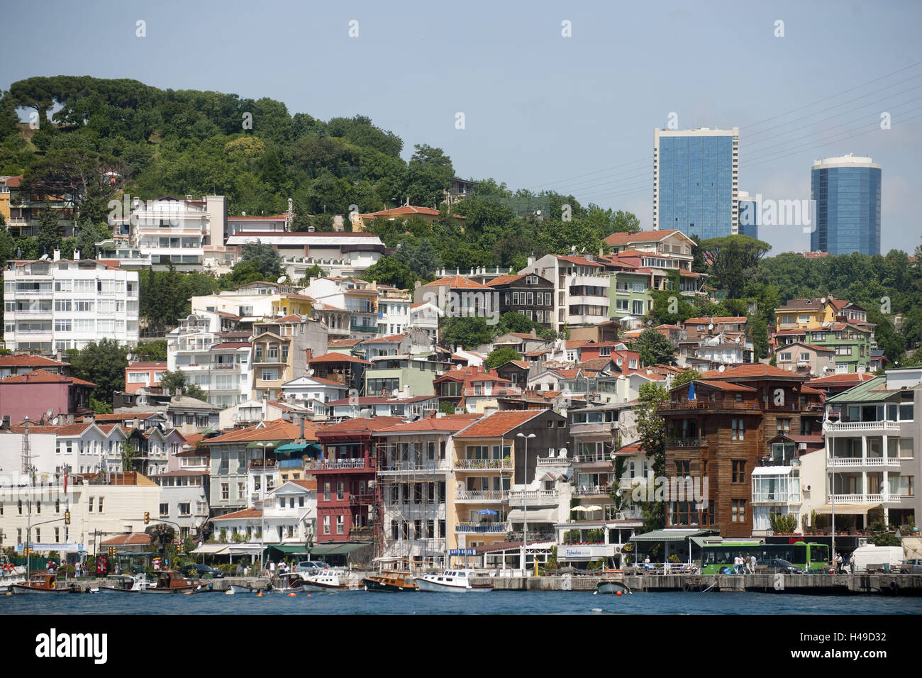Turkey, Istanbul, Bebek distinguished residential district on the