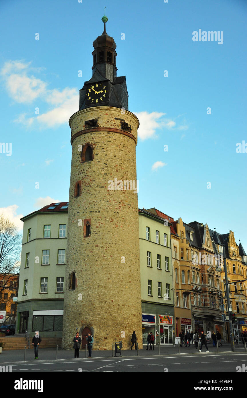 Germany, Saxony-Anhalt, Halle, to hall, pedestrian area, Leipzig tower, Stock Photo
