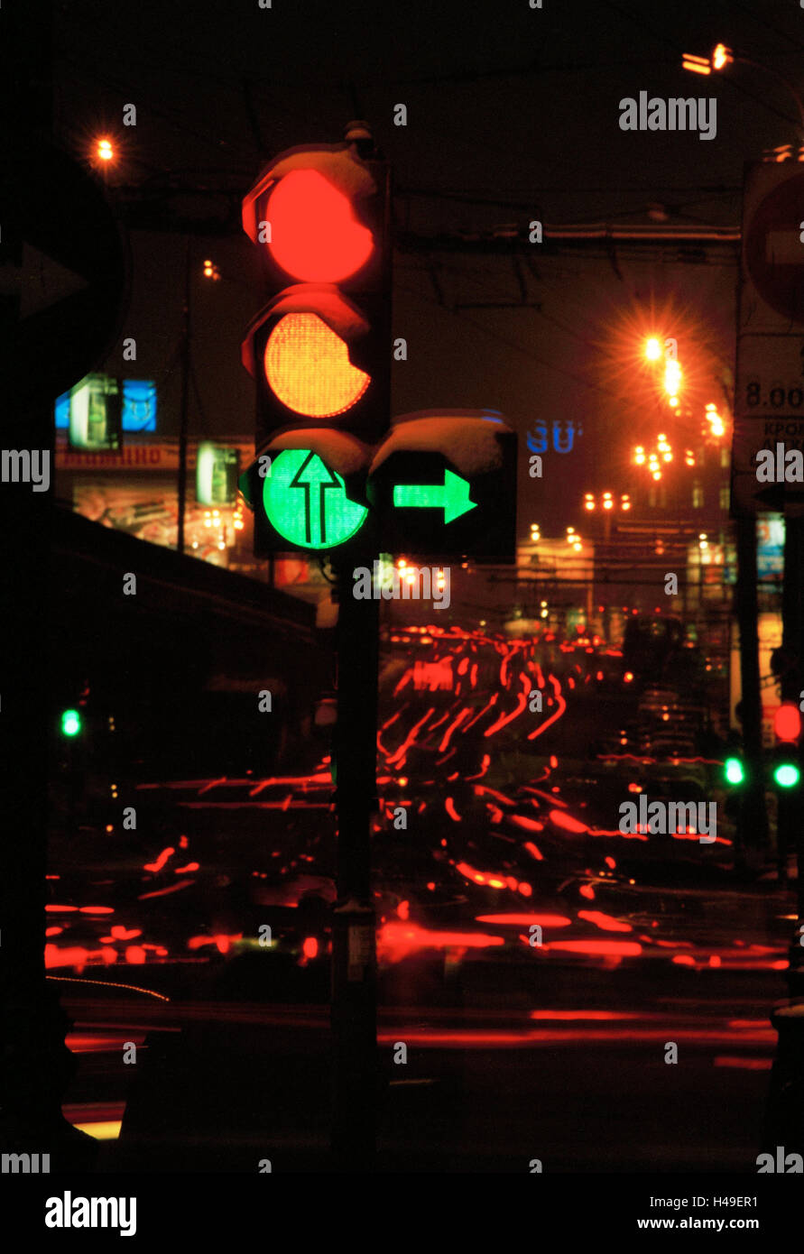 Town, traffic light, lights, lanes, detail, city, street, traffic, town