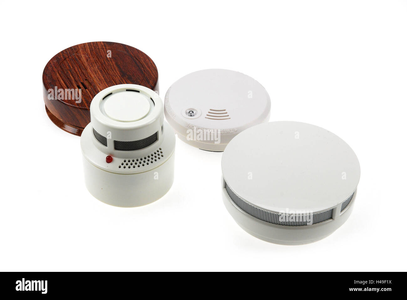 Smoke detector, differently, studio recording Stock Photo Alamy