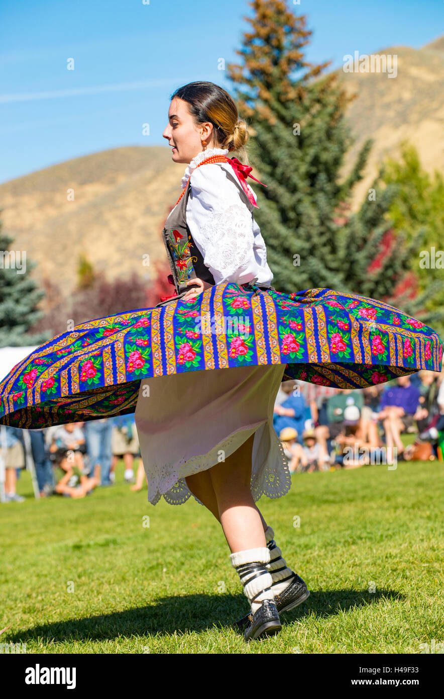 Trailing of the Sheep Festival, Polish Highlanders performing at Folklife Fair, Hailey and Sun